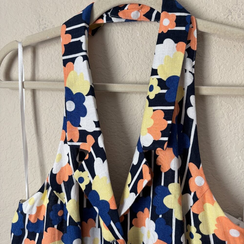 Modcloth NEW 1X Linen Blend Floral Print Halter Jumpsuit - Picture 6 of 16